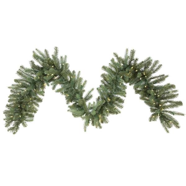 9' Artificial Colorado Spruce Garland with 100 Warm White LED Dura-Lit® Lights