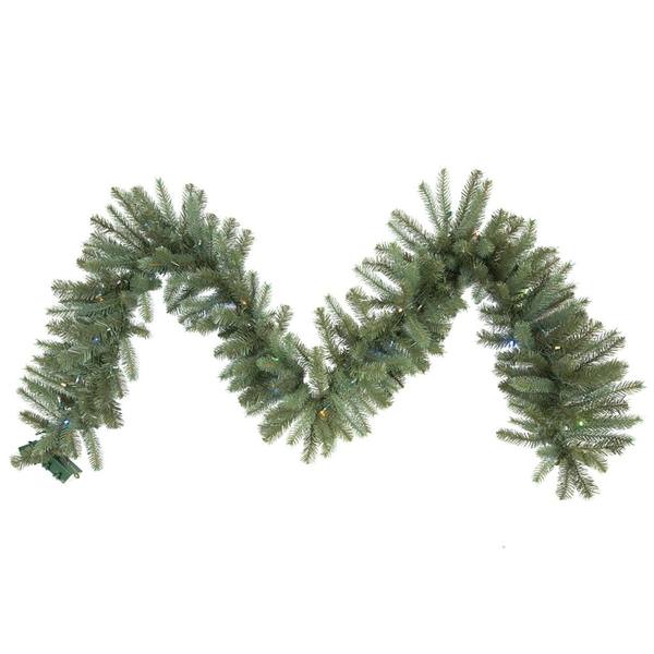 9' Artificial Colorado Spruce Garland 70 Warm White/Color Changing LED with Timer