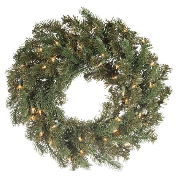 24" Artificial Colorado Spruce Wreath 50 Miniature Lights