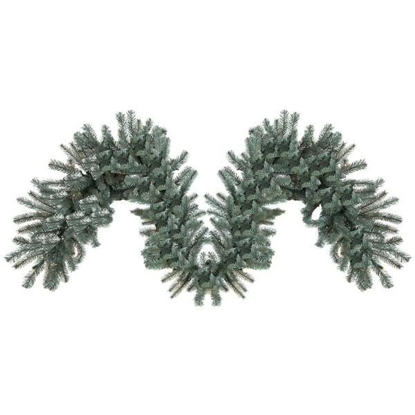 9' Artificial Colorado Blue Spruce Garland