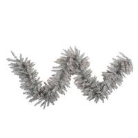 Vickerman 9' x 14" Artificial Platinum Fir Garland 100 Warm White Lights