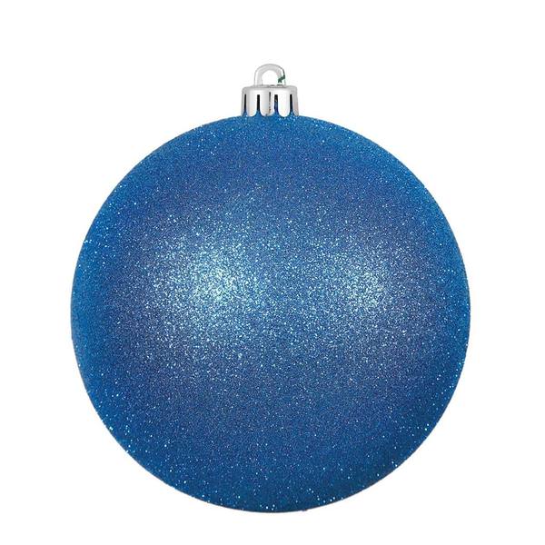 2.75" Blue Plastic Glitter Ball Ornament (12 pack)
