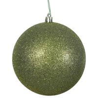 View 2.75" Olive Plastic Glitter Ball Ornament (12 pack)