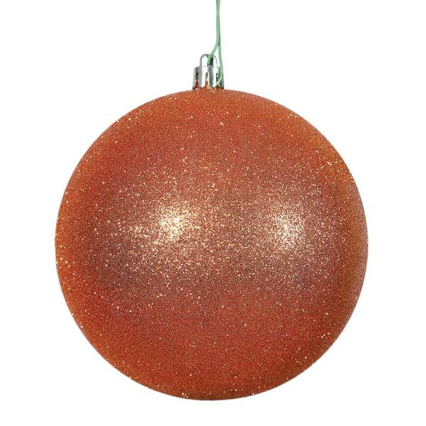2.75" Burnished Orange Plastic Glitter Ball Ornament (12 pack)