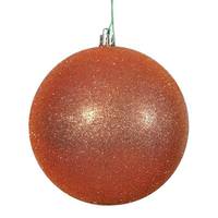 Vickerman 2.75" Burnished Orange Plastic Glitter Ball Ornament (12 pack)