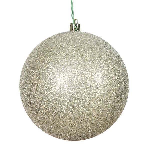 2.75" Champagne Plastic Glitter Ball Ornament (12 pack)