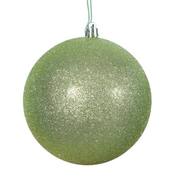 2.75" Celadon Plastic Glitter Ball Ornament (12 pack)