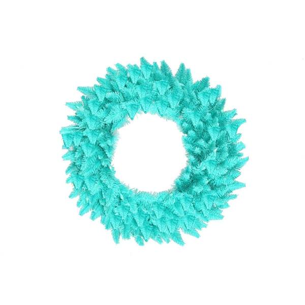 24" Artificial Aqua Fir Wreath