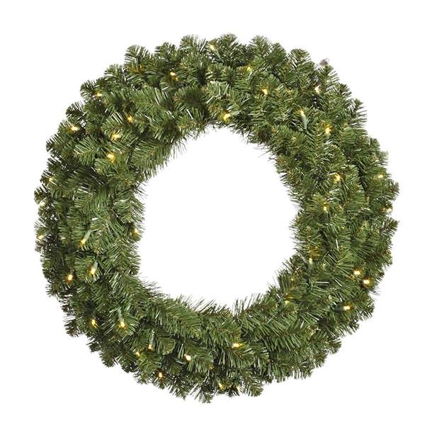 24" Artificial Grand Teton Wreath 35 Warm White LED Lights