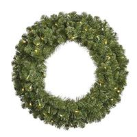 Vickerman 24" Artificial Grand Teton Wreath 35 Warm White LED Lights