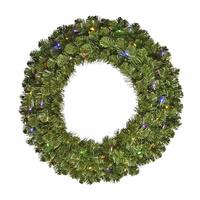 Vickerman 24" Artificial Grand Teton Wreath 35 Multi-Color LED Lights