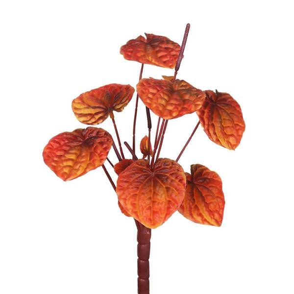 12" Artificial Orange/Brown Anthurium Spray (3 pack)
