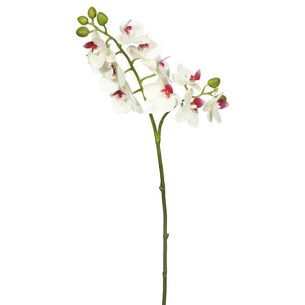 19" Artificial White Phalaenopsis Orchid Spray