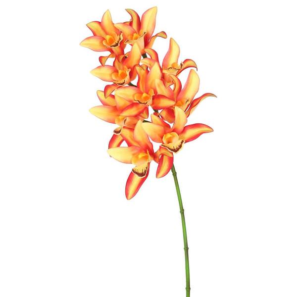 29" Artificial Orange Cymbidium Orchid