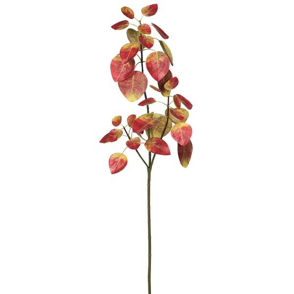 36" Artificial Autumn Red Eucalyptus Spray