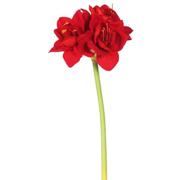 28" Artificial Red Velvet Amaryllis Stem (3 pack)