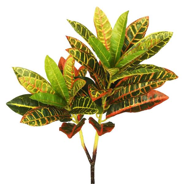 23" Artificial Green Real Touch Artificial Croton Spray