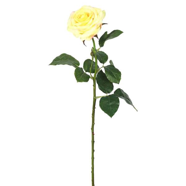 26" Artificial Yellow Real Touch Rose Stem (3 pack)