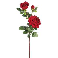 Vickerman 35" Artificial Red Large Velvet Rose Stem (3 pack)