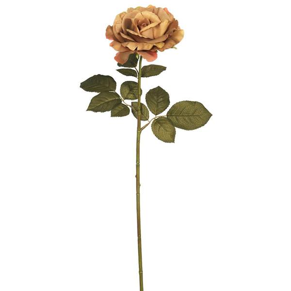 26" Artificial Light Brown Autumn French Rose Stem (3 Pack)
