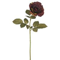 Vickerman 26" Artificial Dark Burgundy Autumn French Rose Stem (3 Pack)