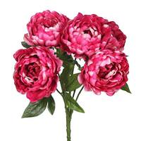 Vickerman 20" Artificial Hot Pink Peony Bunch