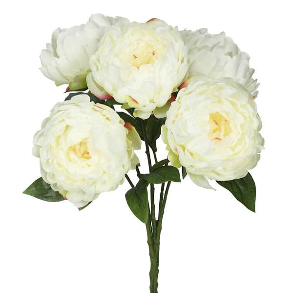 20" Artificial Cream Peony Bunch