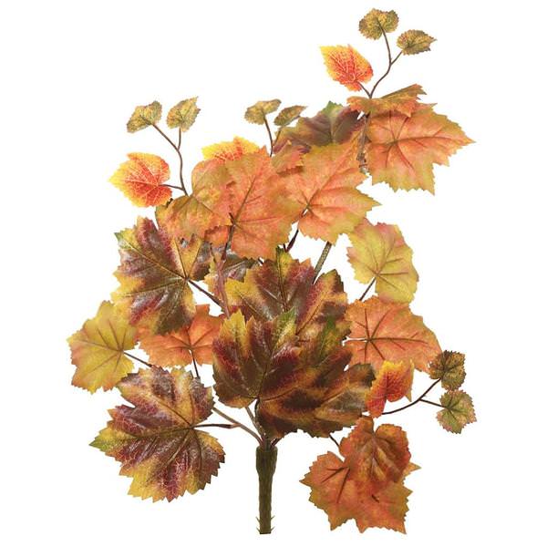 20" Artificial Red/Brown Autumn Grape Leaf Hanging Spray 
