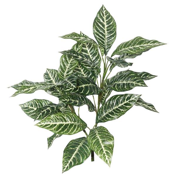 27" Artificial Green/White Zebra Plant Spray