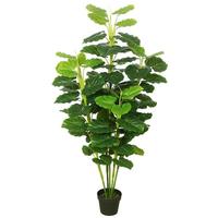 Vickerman 64" Artificial Fresh Looking Green Philodendron in Black Planter Pot
