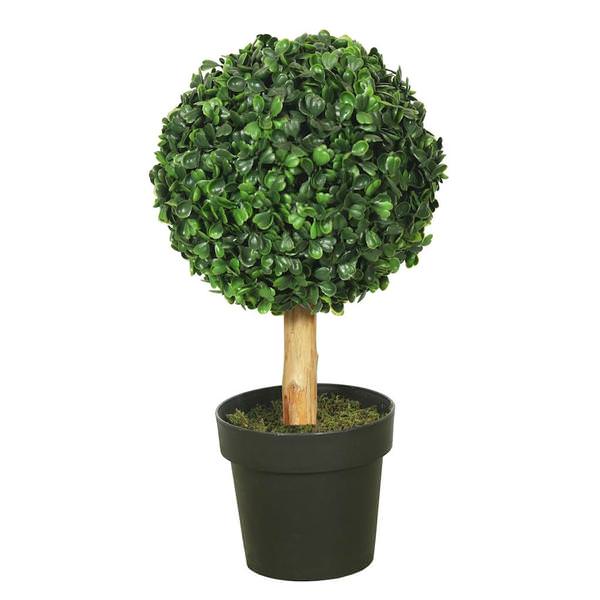 10" Artificial Boxwood Ball Shape Topiary in Black Pot