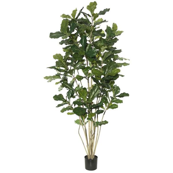 84" Artificial Fiddle Tree in Black Planter Pot