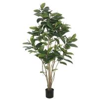 Vickerman 72" Artificial Rubber Tree in Black Planter Pot