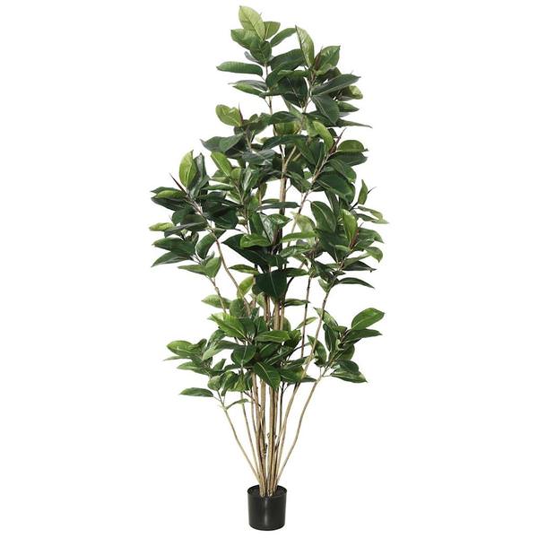 84" Artificial Rubber Tree in Black Planter Pot