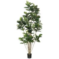Vickerman 84" Artificial Rubber Tree in Black Planter Pot