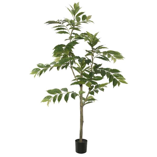 72" Artificial Nandina Tree in Black Planter Pot