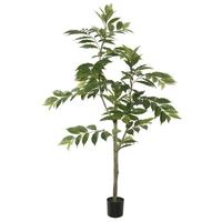 Vickerman 72" Artificial Nandina Tree in Black Planter Pot