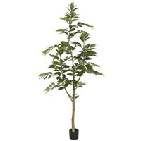 Vickerman 84" Artificial Nandina Tree in Black Planter Pot