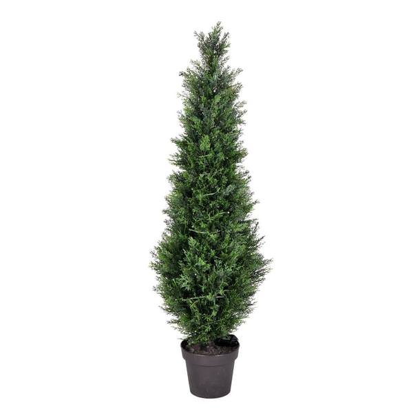 48" Artificial Cedar Tree in Black Planter Pot