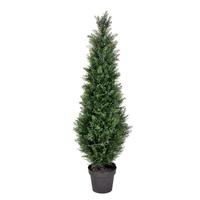 Vickerman 48" Artificial Cedar Tree in Black Planter Pot