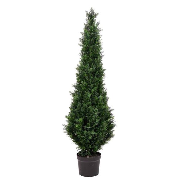 60" Artificial Cedar Tree in Black Planter Pot