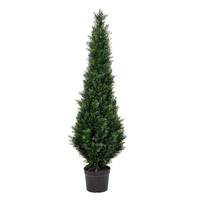 Vickerman 60" Artificial Cedar Tree in Black Planter Pot