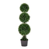 Vickerman 48" Artificial Cedar Triple Ball on Black Planters Pot