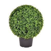 Vickerman 20" Artificial Boxwood Ball on Black Planters Pot