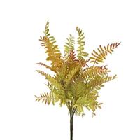 Vickerman 14" Artificial Light Green/Red Wood Fern Spray