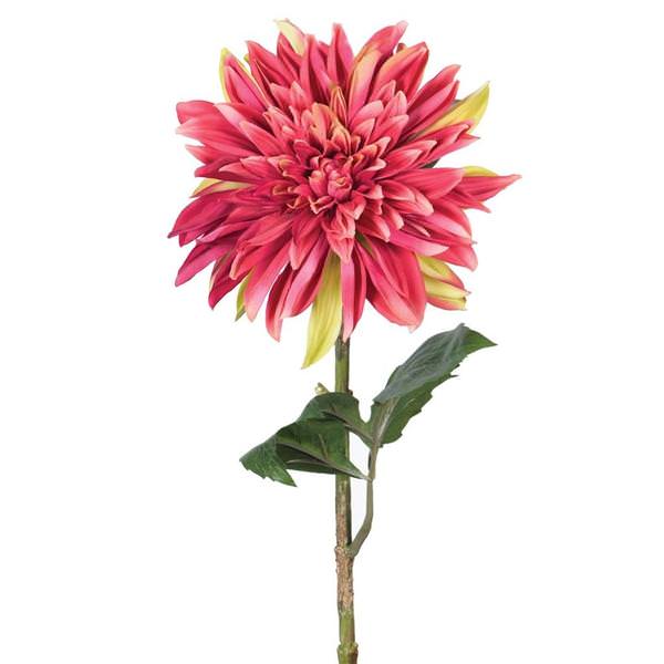 28" Artificial Crimson Dahlia Stem