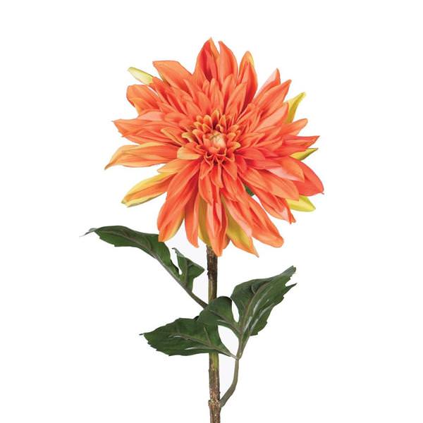 28" Artificial Orange Dahlia Stem