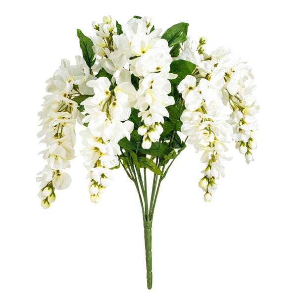 19" Artificial White Wistera Bush