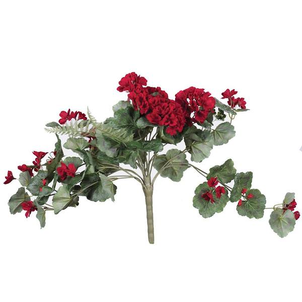 22" Artificial Red Geranium Hanging Bush
