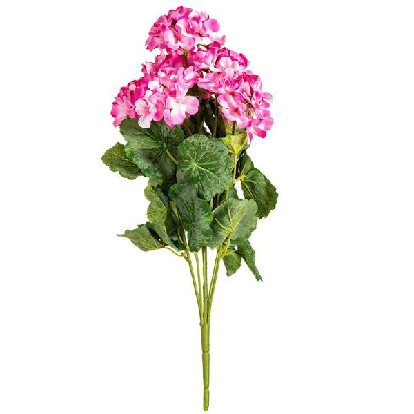 19.5" Artificial Light Pink Geranium Bush